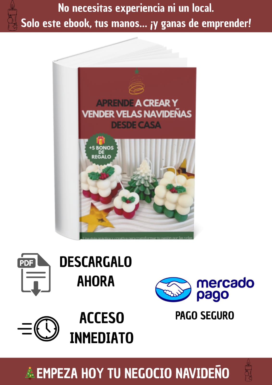 Aprende a vender y crear: Velas navideñas desde casa